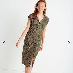 MADEWELL - Easy Midi Dress Button Down Ditsy Floral Brown - M